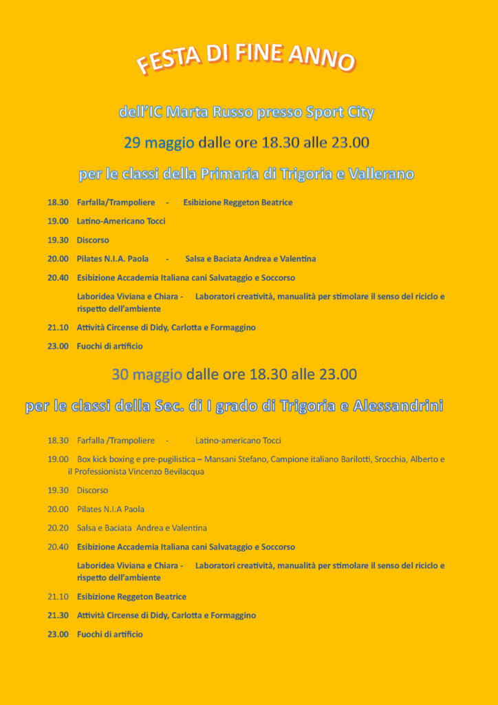 Programma festa